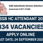 DSSSB HC Attendant Recruitment 2025